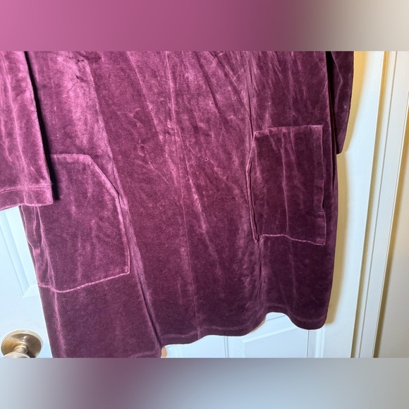 J Jill Pure Jill Collection Burgundy Velour Shift Dress 2x Plus Pima Cotton Soft - Picture 4 of 8